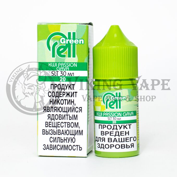 Жидкость для вейпа RELL Green SALT Kiwi Passion Fruit Guava