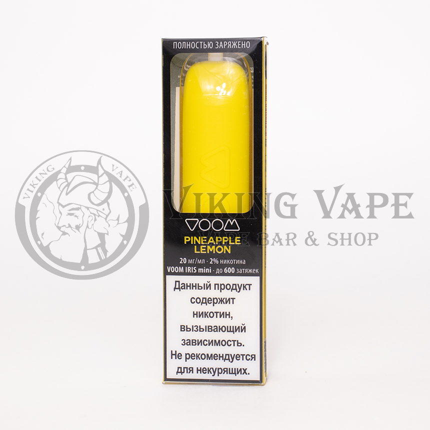 Одноразовая электронная сигарета Voom Iris mini 600 затяжек Pineapple Lemon