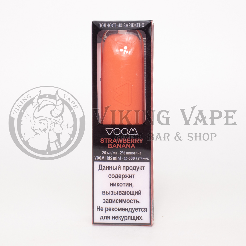 Одноразовая электронная сигарета Voom Iris mini 600 затяжек Strawberry Banana