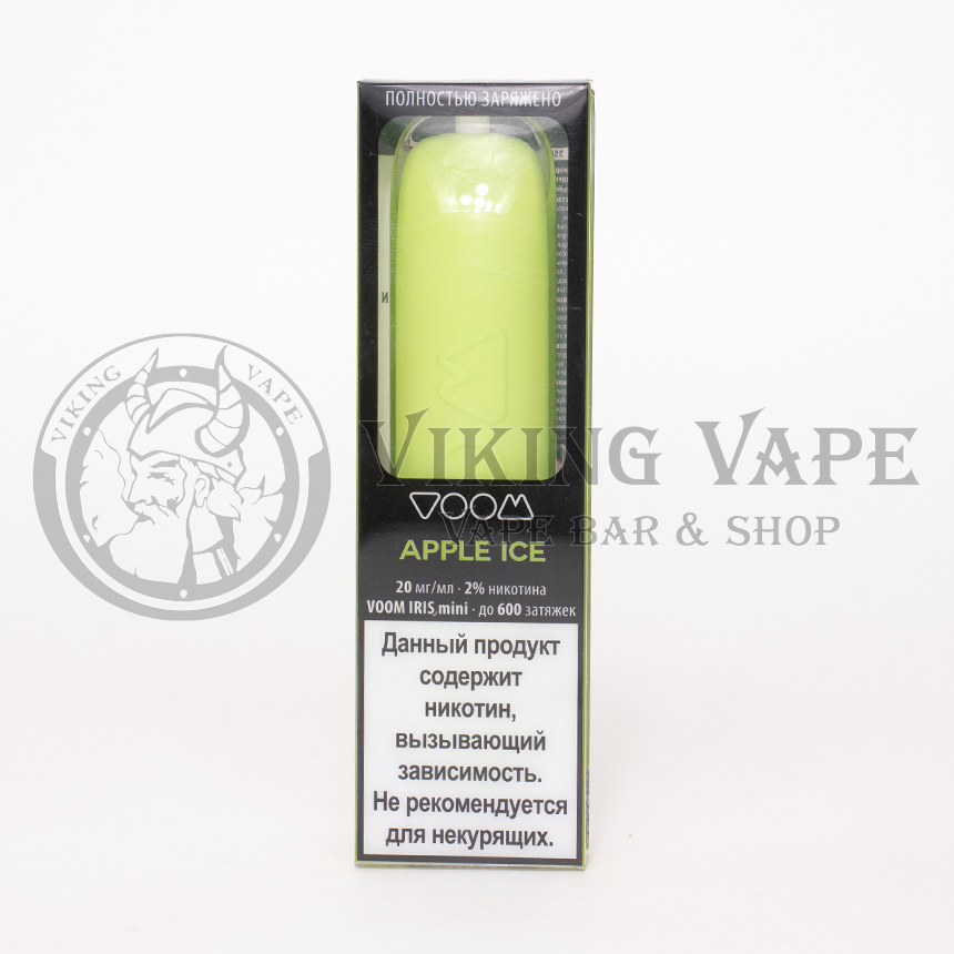 Одноразовая электронная сигарета Voom Iris mini 600 затяжек Apple Ice