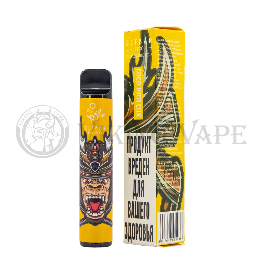 Одноразовая электронная сигарета с многоразовым контейнером Elf Bar 1500 COLD BNN LUX