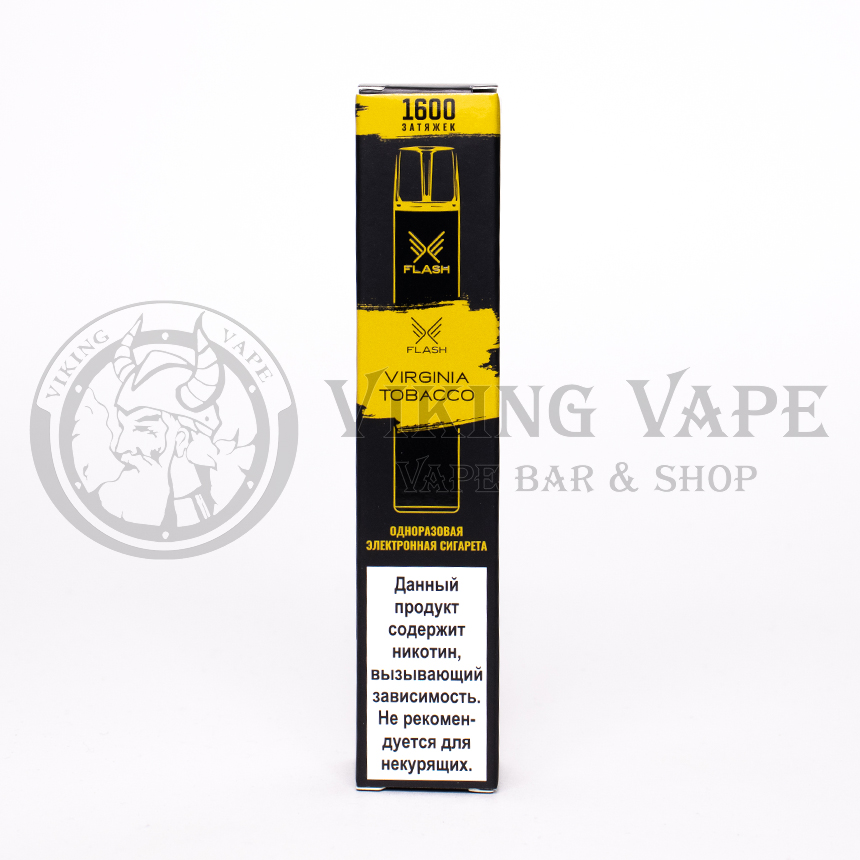 Одноразовая электронная сигарета FLASH 1600 затяжек Virginia Tobacco