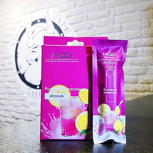 Одноразовая электронная сигарета HQD Cuvie 300 затяжек Розовый лимонад