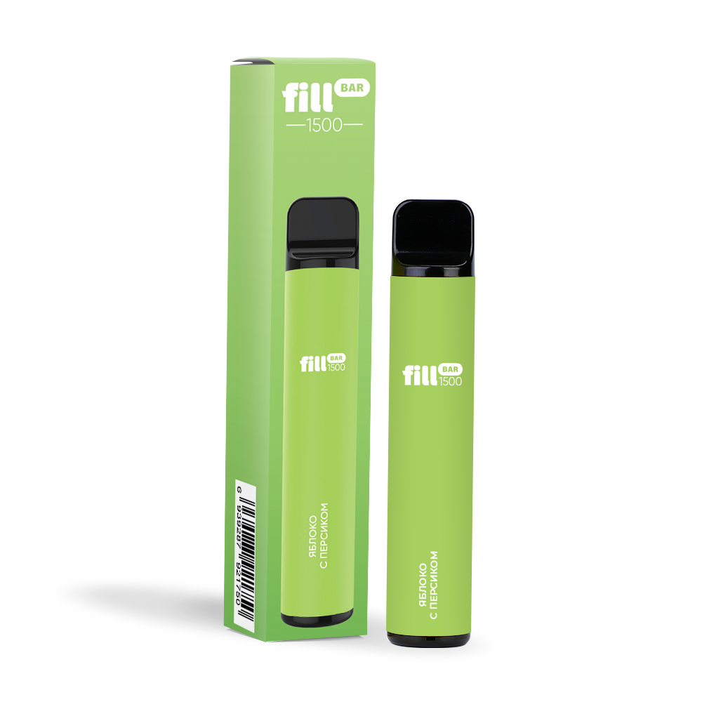 Одноразовая электронная сигарета Fill Bar 1500 затяжек Яблоко с персиком