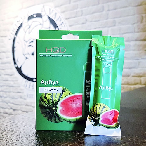 Одноразовая электронная сигарета HQD Cuvie 300 затяжек Арбуз